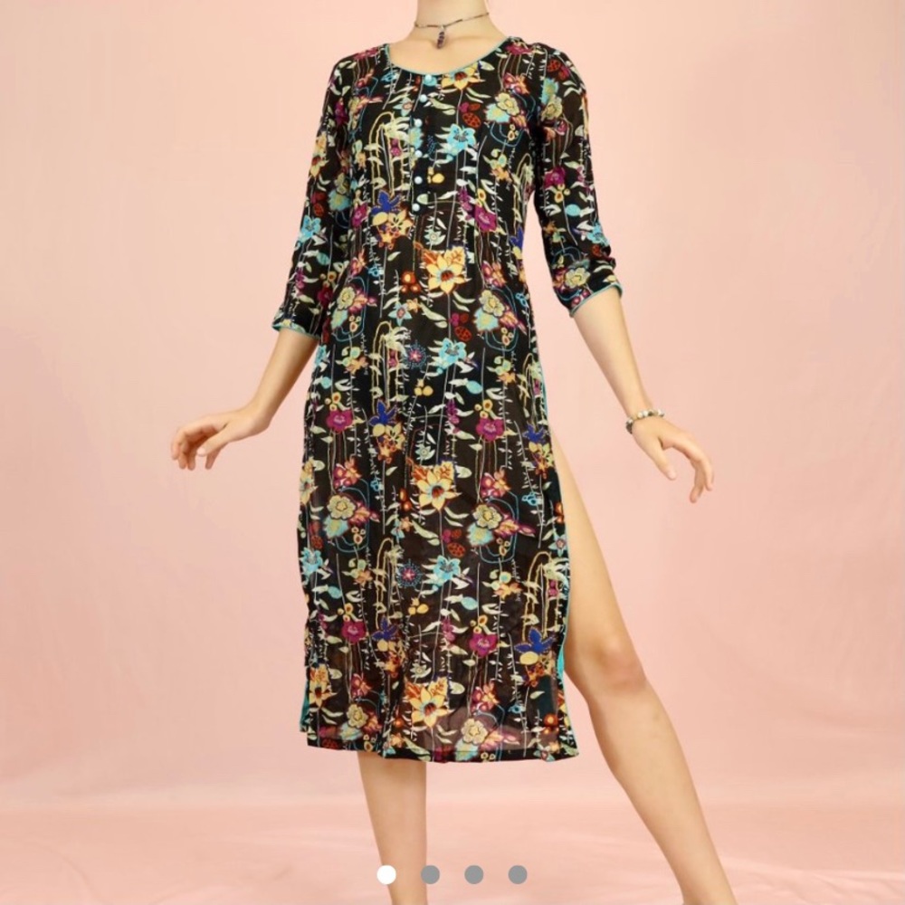 Black floral tunic dress ✨